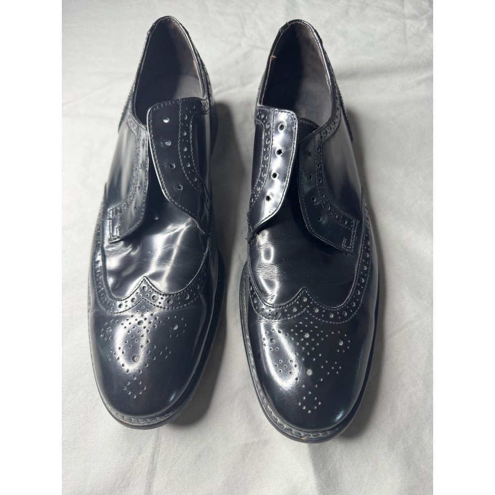 John Varvatos USA Black Leather Wingtip Brogue Oxford Shoes Men's 10M
